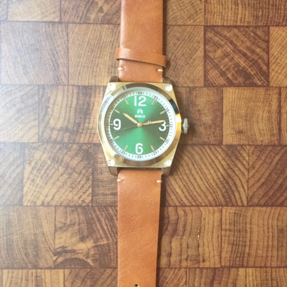 Shield Cavern Strap Mens Watch